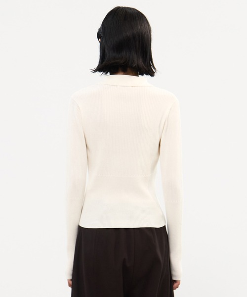 STUDIOUS(ステュディオス)の「【STUDIOUS/ステュディオス】ZIP UP POLO KNIT/ジップアップポロニット(ニット/セーター・レディース・ホワイト/ブラック・FREE)」の11枚目の写真