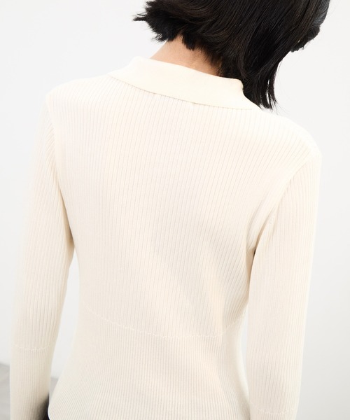 STUDIOUS(ステュディオス)の「【STUDIOUS/ステュディオス】ZIP UP POLO KNIT/ジップアップポロニット(ニット/セーター・レディース・ホワイト/ブラック・FREE)」の15枚目の写真