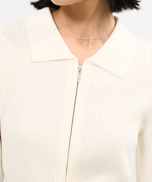 STUDIOUS(ステュディオス)の「【STUDIOUS/ステュディオス】ZIP UP POLO KNIT/ジップアップポロニット(ニット/セーター・レディース・ホワイト/ブラック・FREE)」の12枚目の写真