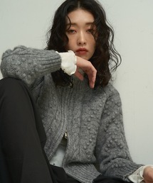 Lutim by u | Double-zip Aran knit cardigan / ダブルジップアランニットカーディガン(カーディガン/ボレロ)