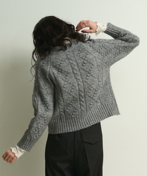Lutim by u(ルチバイユー)の「Double-zip Aran knit cardigan / ダブルジップアランニットカーディガン(カーディガン/ボレロ・レディース・グレー/ナチュラル・FREE)」の18枚目の写真