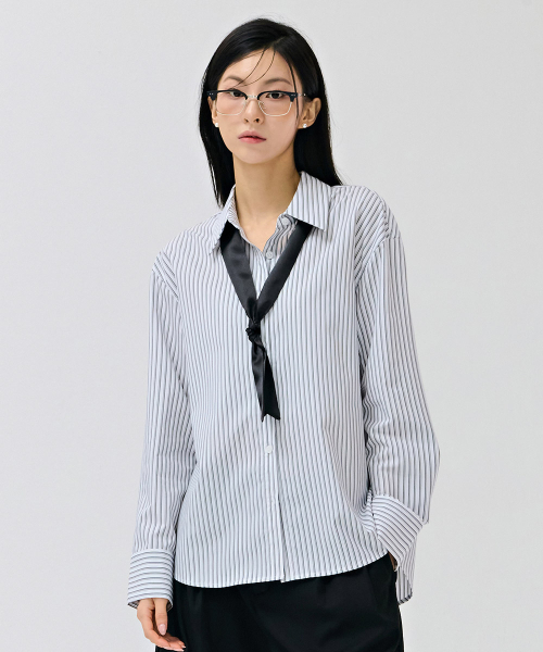 CHASECULT(チェイスカルト)の「レディース ベーシックストライプシャツ-ホワイト(シャツ/ブラウス・レディース・ホワイト・90/85)」の5枚目の写真