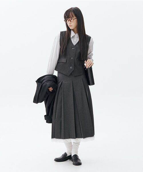 CHASECULT(チェイスカルト)の「レディース ベーシックストライプシャツ-ホワイト(シャツ/ブラウス・レディース・ホワイト・90/85)」の6枚目の写真