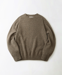 PURE WOOL WHOLEGARMENT KNIT_MELANGE BROWN