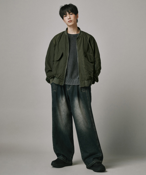 Verdnt（バーダント）の「シャーリングナイロンクロップジャケット[カーキ]（ナイロンジャケット・レディース・カーキ・SMALL/MEDIUM/LARGE）」の2枚目の写真