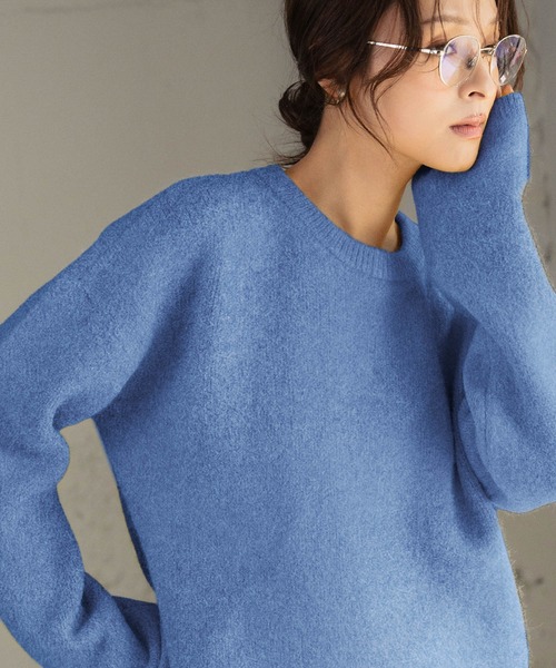 セール】ニット 長袖 トップス 秋 秋冬 カラーニット クルーネック 冬