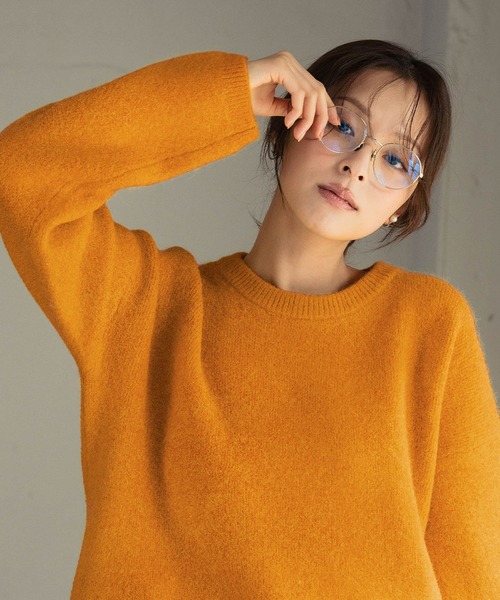 セール】ニット 長袖 トップス 秋 秋冬 カラーニット クルーネック 冬