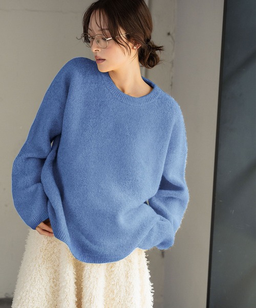 ELFRANK(エルフランク)の「ニット 長袖 トップス 秋 秋冬 カラーニット クルーネック 冬 レディース(ニット/セーター・レディース・オフホワイト/グレー/ブルー/ネイビー/イエロー/オレンジ/グリーン/キャメル・FREE)」の15枚目の写真