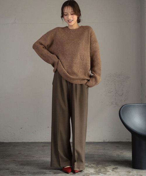 ELFRANK(エルフランク)の「ニット 長袖 トップス 秋 秋冬 カラーニット クルーネック 冬 レディース(ニット/セーター・レディース・オフホワイト/グレー/ブルー/ネイビー/イエロー/オレンジ/グリーン/キャメル・FREE)」の17枚目の写真