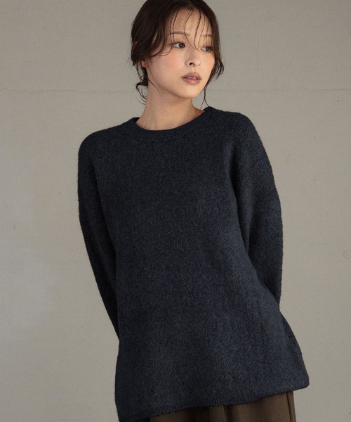 ELFRANK(エルフランク)の「ニット 長袖 トップス 秋 秋冬 カラーニット クルーネック 冬 レディース(ニット/セーター・レディース・オフホワイト/グレー/ブルー/ネイビー/イエロー/オレンジ/グリーン/キャメル・FREE)」の18枚目の写真