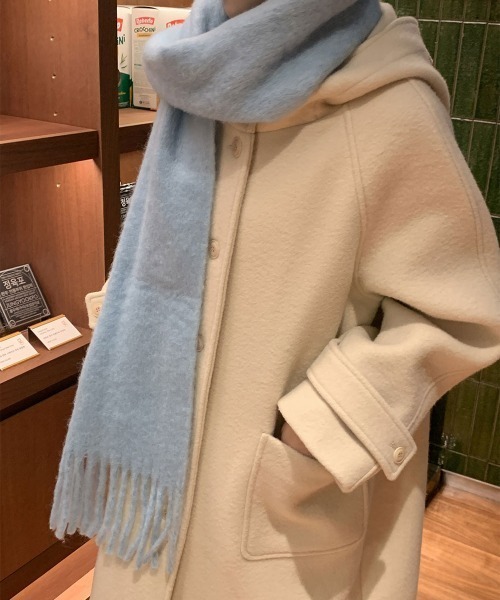 Aelina(エリナ)の「メルトンコートフード付きシングルブレスト(ステンカラーコート・レディース・ベージュ/ブラウン/ネイビー・FREE)」の21枚目の写真