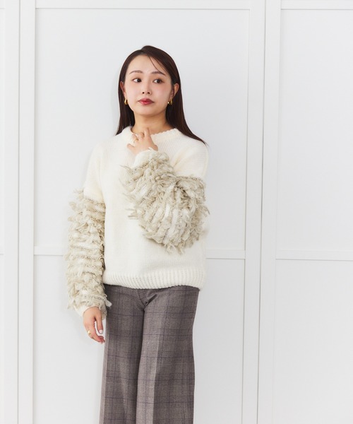 Sirin(シリン)の「【ZOZO限定】ループ編みニットプルオーバー(ニット/セーター・レディース・オフホワイト/チャコールグレー・FREE)」の16枚目の写真