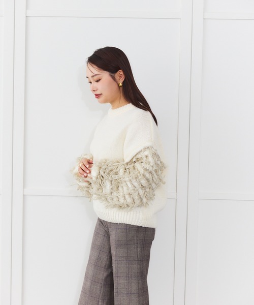 Sirin(シリン)の「【ZOZO限定】ループ編みニットプルオーバー(ニット/セーター・レディース・オフホワイト/チャコールグレー・FREE)」の17枚目の写真