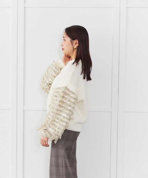 Sirin(シリン)の「【ZOZO限定】ループ編みニットプルオーバー(ニット/セーター・レディース・オフホワイト/チャコールグレー・FREE)」の18枚目の写真
