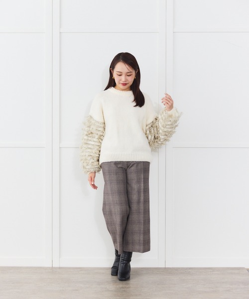 Sirin(シリン)の「【ZOZO限定】ループ編みニットプルオーバー(ニット/セーター・レディース・オフホワイト/チャコールグレー・FREE)」の20枚目の写真