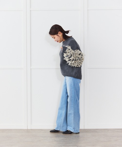 Sirin(シリン)の「【ZOZO限定】ループ編みニットプルオーバー(ニット/セーター・レディース・オフホワイト/チャコールグレー・FREE)」の6枚目の写真