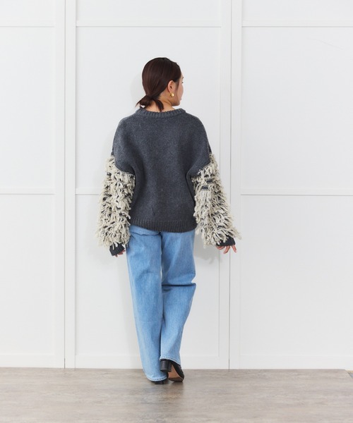 Sirin(シリン)の「【ZOZO限定】ループ編みニットプルオーバー(ニット/セーター・レディース・オフホワイト/チャコールグレー・FREE)」の9枚目の写真