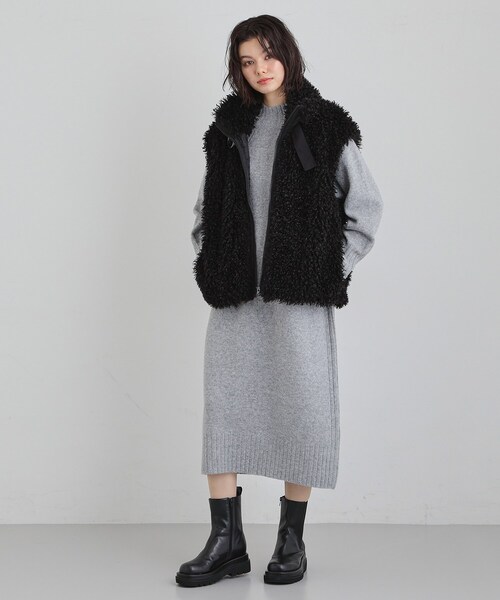 THE SHOP TK （ザ ショップ ティーケー ）の「プラスするだけでこなれ見え ボアベスト（ベスト・レディース・ブラック/アイボリー・13/12）」の8枚目の写真