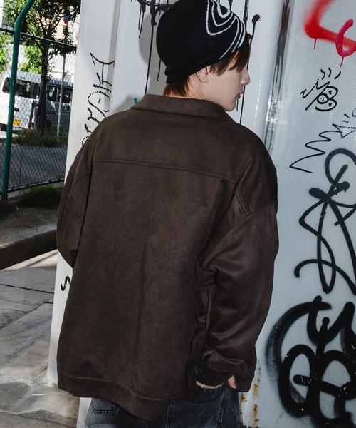 improves(インプローブス)の「スエードタッチ トラッカージャケット(ブルゾン・メンズ・キャメル/ブラウン/ベージュ・LARGE/MEDIUM)」の4枚目の写真