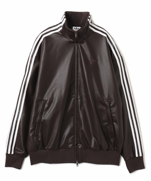 adidas(アディダス)の「adidas PLEATHER 3STRIPES TRACK TOP / アディダス プレザー 3ストライプ トラックトップ(その他アウター・メンズ・ブラウン・XL/L/M/S)」の1枚目の写真