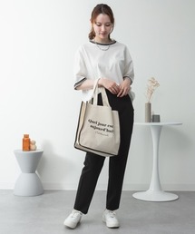 配色袖リブライン入りTシャツ 夏服