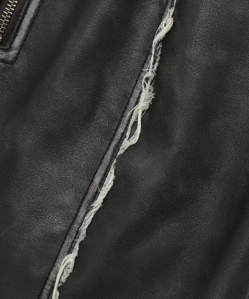 JOSE MOON（ジョゼムーン）の「FAUX LEATHER TIGHT SKIRT/フォーレザータイトスカート（スカート・レディース・ブラック/カーキ・36/38）」の5枚目の写真