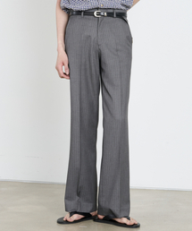 DUSTYWHITE（ダスティーホワイト）の「グレー ストライプ セミブーツカットパンツ（スラックス）」