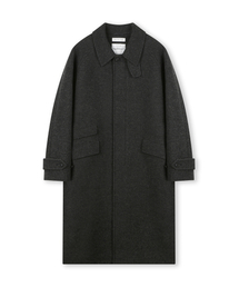 OVERSIZED HERRINGBONE ALPACA BALMACAAN COAT CHARCOAL HERRINGBONE