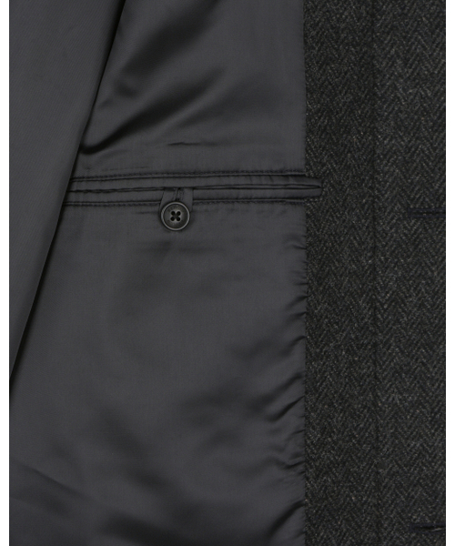 BESLOW(ビースロー)の「OVERSIZED HERRINGBONE ALPACA BALMACAAN COAT CHARCOAL HERRINGBONE(チェスターコート・メンズ・その他・SMALL/MEDIUM/LARGE/X-LARGE/X-SMALL)」の2枚目の写真