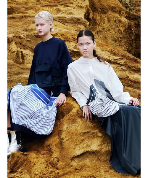 UN3D.（アンスリード）の「DECONSTRUCTION DOCKING SHIRT / ディコンストラクションドッキングシャツ（シャツ/ブラウス・レディース・ホワイト/ネイビー/その他1/ブラック・36/38）」の9枚目の写真