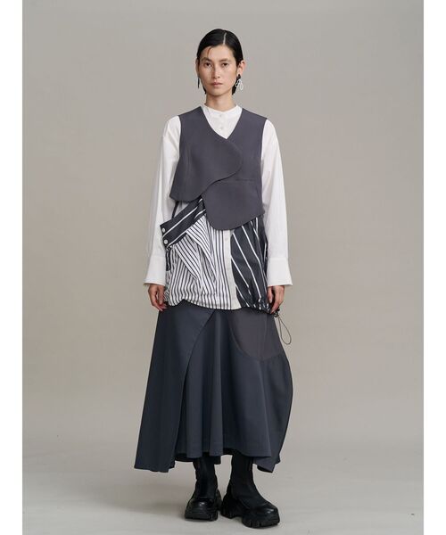 UN3D.（アンスリード）の「DECONSTRUCTION DOCKING SHIRT / ディコンストラクションドッキングシャツ（シャツ/ブラウス・レディース・ホワイト/ネイビー/その他1/ブラック・36/38）」の13枚目の写真