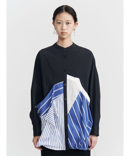 UN3D.（アンスリード）の「DECONSTRUCTION DOCKING SHIRT / ディコンストラクションドッキングシャツ（シャツ/ブラウス・レディース・ホワイト/ネイビー/その他1/ブラック・36/38）」の14枚目の写真