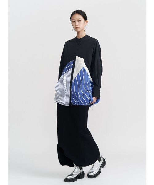 UN3D.（アンスリード）の「DECONSTRUCTION DOCKING SHIRT / ディコンストラクションドッキングシャツ（シャツ/ブラウス・レディース・ホワイト/ネイビー/その他1/ブラック・36/38）」の18枚目の写真