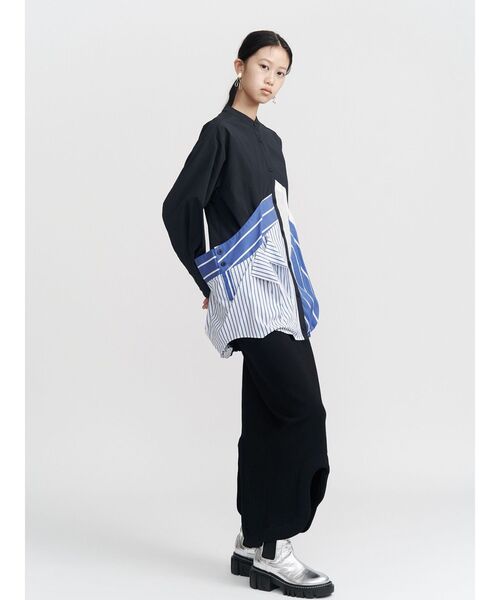 UN3D.（アンスリード）の「DECONSTRUCTION DOCKING SHIRT / ディコンストラクションドッキングシャツ（シャツ/ブラウス・レディース・ホワイト/ネイビー/その他1/ブラック・36/38）」の19枚目の写真