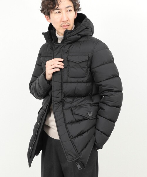 フード付きダウンジャケット 黒　44 HERNO HERNO/ヘルノ】4ポケットHOOD DOWN JACKET フードダウンジャケット