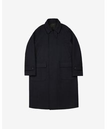 Bonheur Wool Balmacaan Coat (Navy)