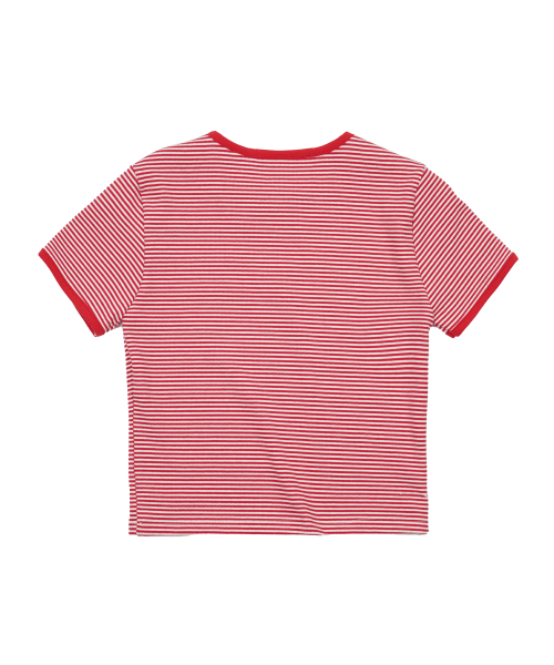 HIGH SCHOOL DISCO(ハイスクールディスコ)の「ハートアップリケストライプショートスリーブ(Tシャツ/カットソー・レディース・その他・FREE)」の2枚目の写真