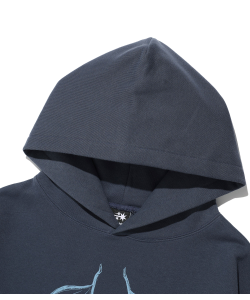 NICE GHOST CLUB(ナイスゴーストクラブ)の「DARK ANGELS HOODIE_NAVY(NG2FFUM406A)(パーカー・レディース・ネイビー・SMALL/MEDIUM/LARGE)」の3枚目の写真