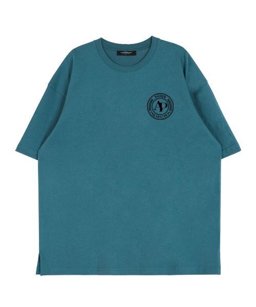 ASTRAL PROJECTION(アストラルプロジェクション)の「エイピー スポーティ エンブレム ラウンドネック 15番手 コットン 半袖Tシャツ_ブルーグリーン(Tシャツ/カットソー・メンズ・その他・LARGE/X-LARGE)」の2枚目の写真