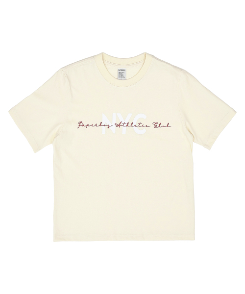 PAPERBOY(ペーパーボーイ)の「ウィメンズアスレチック半袖Tシャツ-クリーム(Tシャツ/カットソー・レディース・その他・FREE)」の1枚目の写真