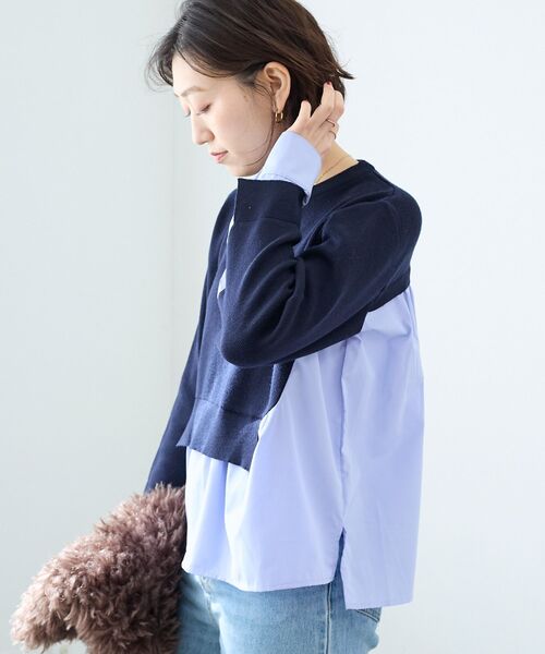 le.coeur blanc(ルクールブラン)の「ブロードドッキングニットプル(ニット/セーター・レディース・モカ/ネイビー・38)」の17枚目の写真