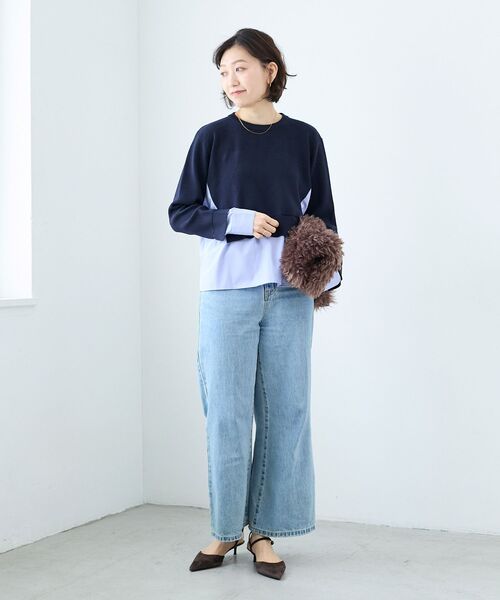 le.coeur blanc(ルクールブラン)の「ブロードドッキングニットプル(ニット/セーター・レディース・モカ/ネイビー・38)」の19枚目の写真