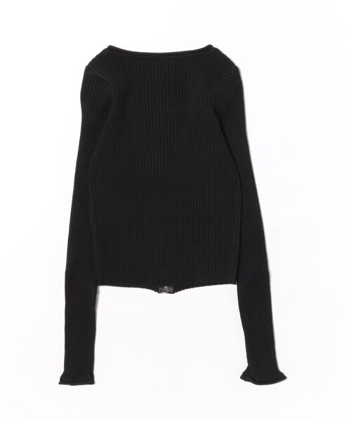 LUMIRA(アパレル)(ルミラ)の「大人可愛いWジップ つぶドットリブニットカーディガン(カーディガン/ボレロ・レディース・グレー/パープル/ブラック・FREE)」の6枚目の写真