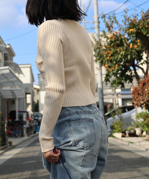 LUMIRA(アパレル)(ルミラ)の「大人可愛いWジップ つぶドットリブニットカーディガン(カーディガン/ボレロ・レディース・グレー/パープル/ブラック・FREE)」の16枚目の写真