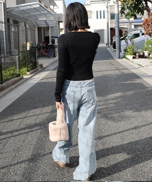 LUMIRA(アパレル)(ルミラ)の「大人可愛いWジップ つぶドットリブニットカーディガン(カーディガン/ボレロ・レディース・グレー/パープル/ブラック・FREE)」の9枚目の写真
