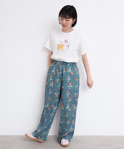 l'atelier du savon（アトリエドサボン）の「ちぎり絵のチューリッププリントパンツ（その他パンツ・レディース・レッド/グリーン・FREE）」の9枚目の写真