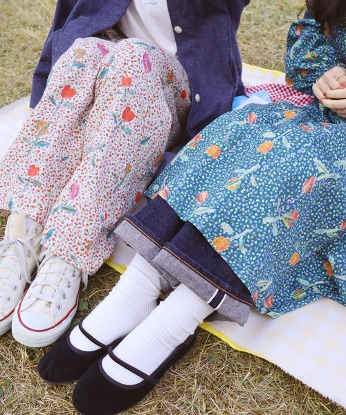 l'atelier du savon（アトリエドサボン）の「ちぎり絵のチューリッププリントパンツ（その他パンツ・レディース・レッド/グリーン・FREE）」の20枚目の写真