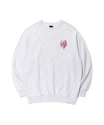 LMN3011（エルエムエヌ3011）の「ハートプリントペインティングスウェットシャツ-ホワイトメランジ（スウェット）」