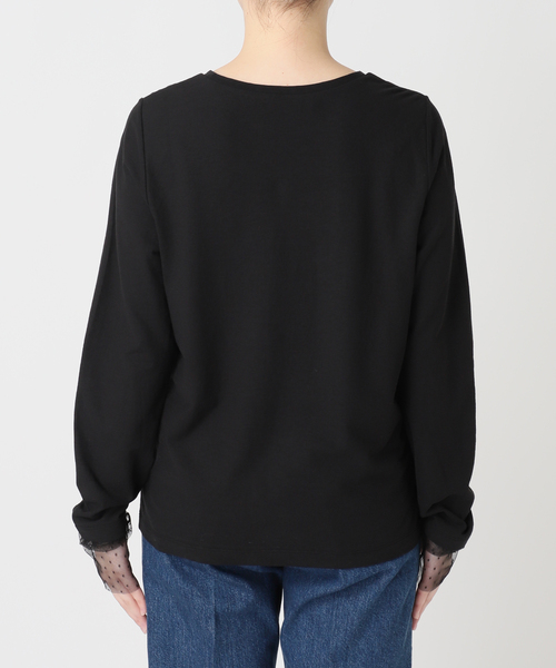 B.C STOCK(ベーセーストック)の「手洗い可 / 袖ドットシアーロンTEE(Tシャツ/カットソー・レディース・ブラウン/ホワイト/ブラック・FREE)」の14枚目の写真