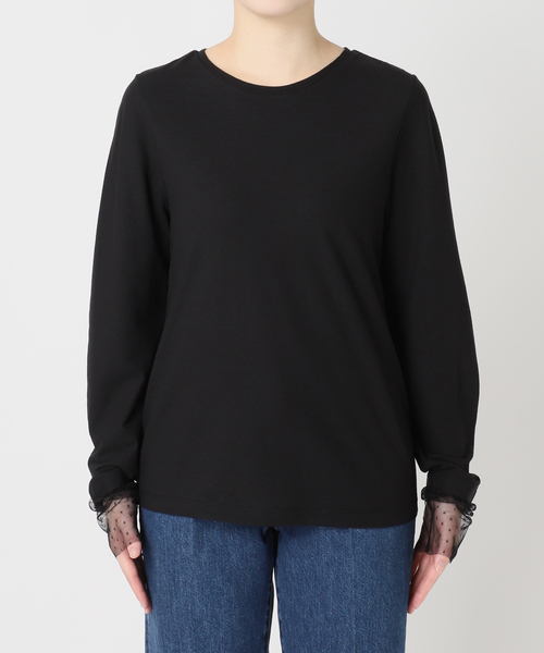 B.C STOCK(ベーセーストック)の「手洗い可 / 袖ドットシアーロンTEE(Tシャツ/カットソー・レディース・ブラウン/ホワイト/ブラック・FREE)」の18枚目の写真